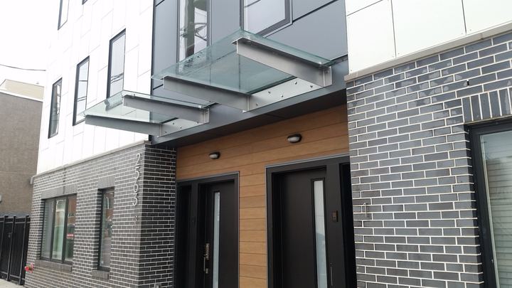 Entry canopies and storefront doors